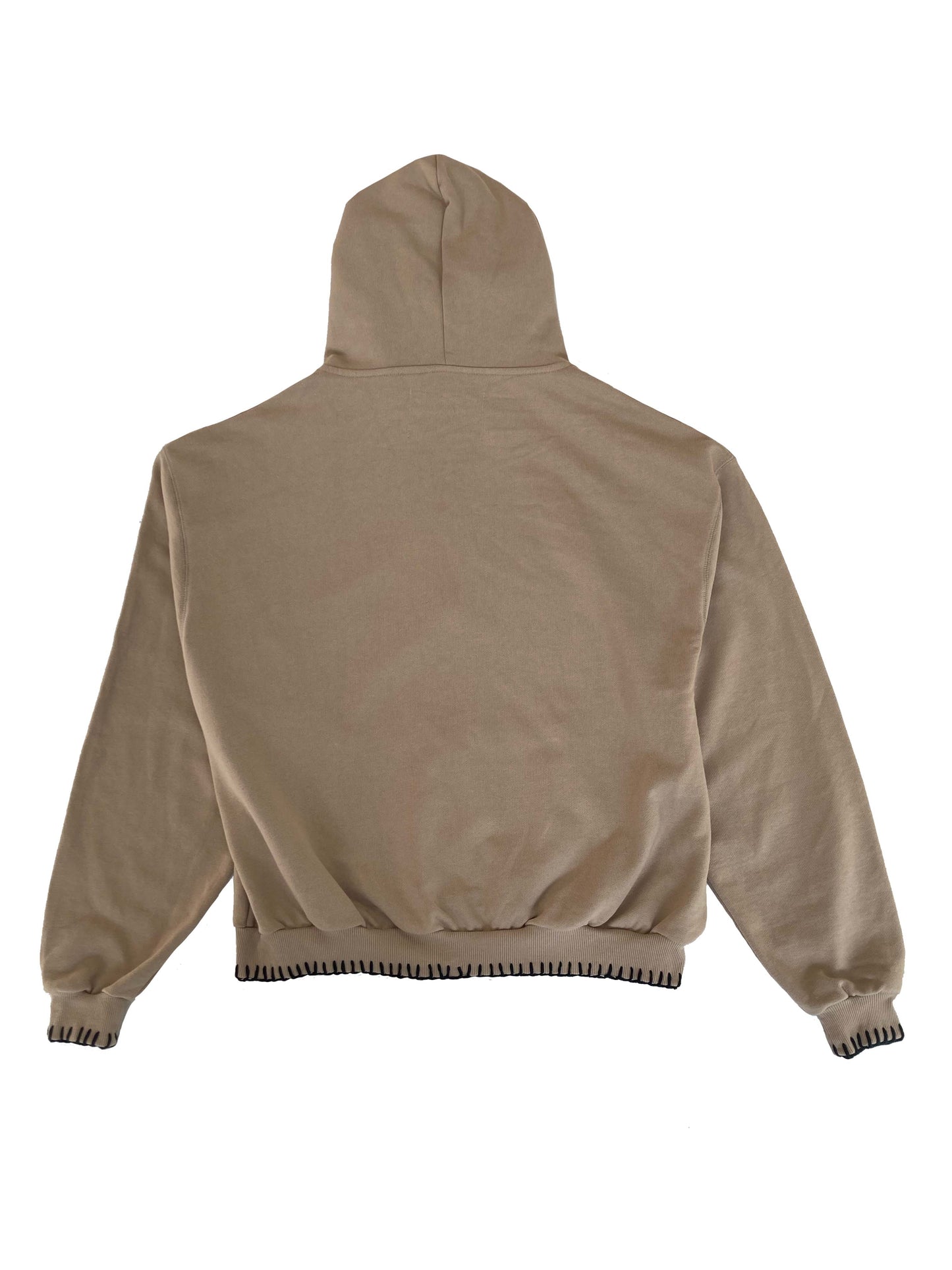 Zip hoodie chrochet almond