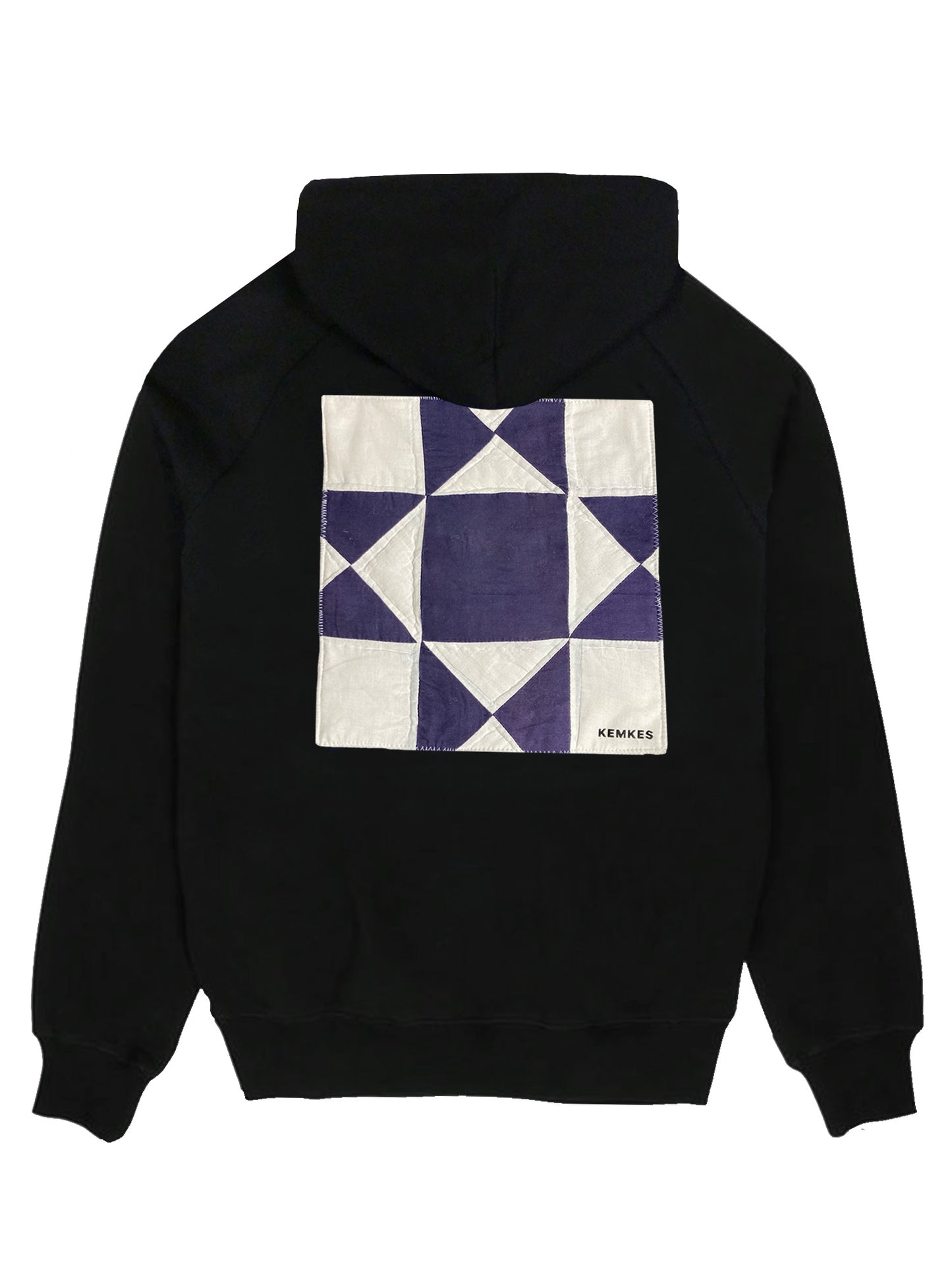 Hoodie black graphic patchwork