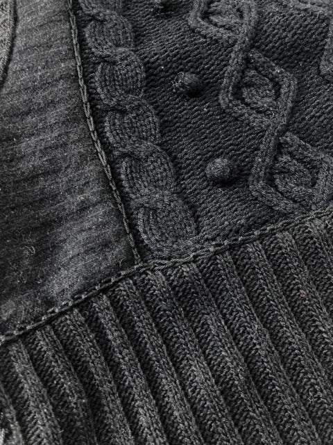 Spencer black patchwork knit