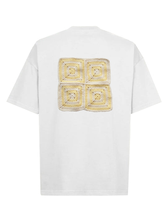 T-shirt crochet square back white