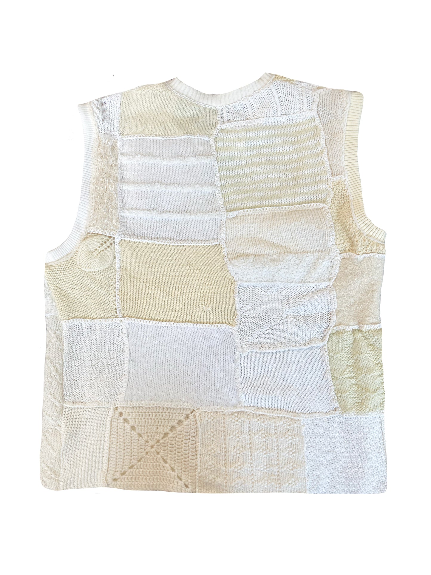 Spencer white patchwork knit
