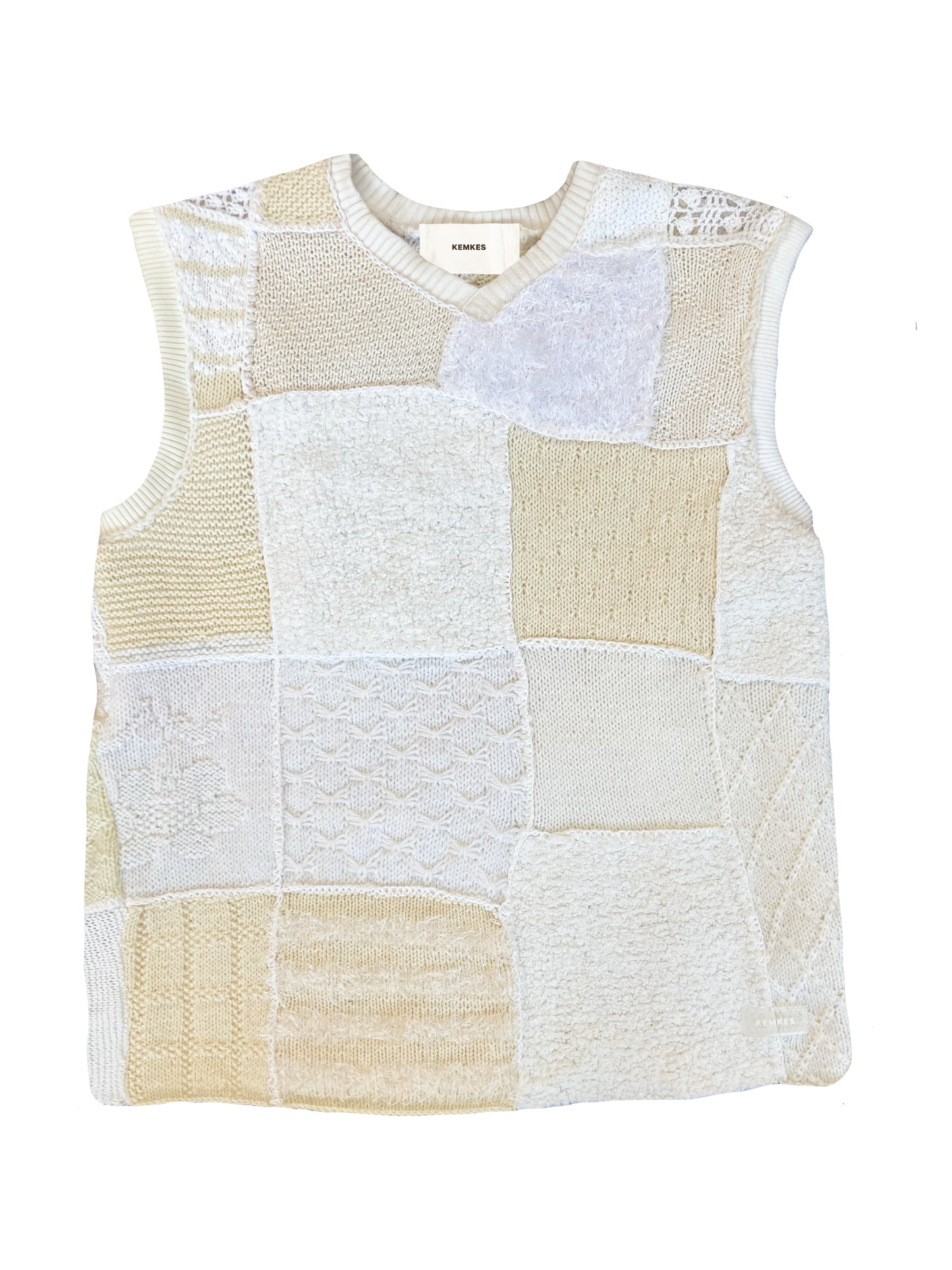 Spencer white patchwork knit
