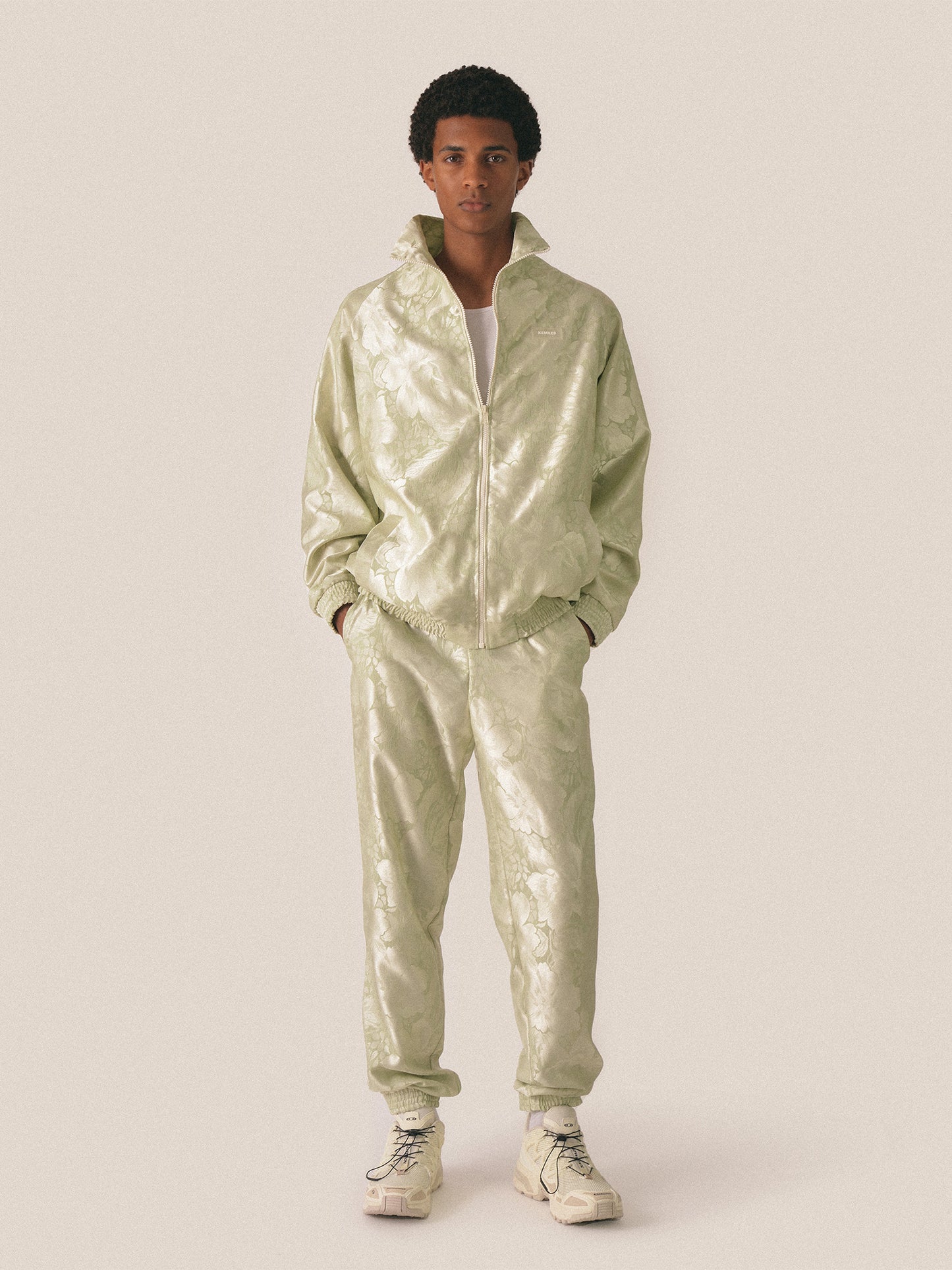 Tracksuit curtain satin green