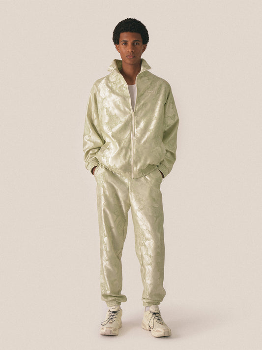 Tracksuit curtain satin green