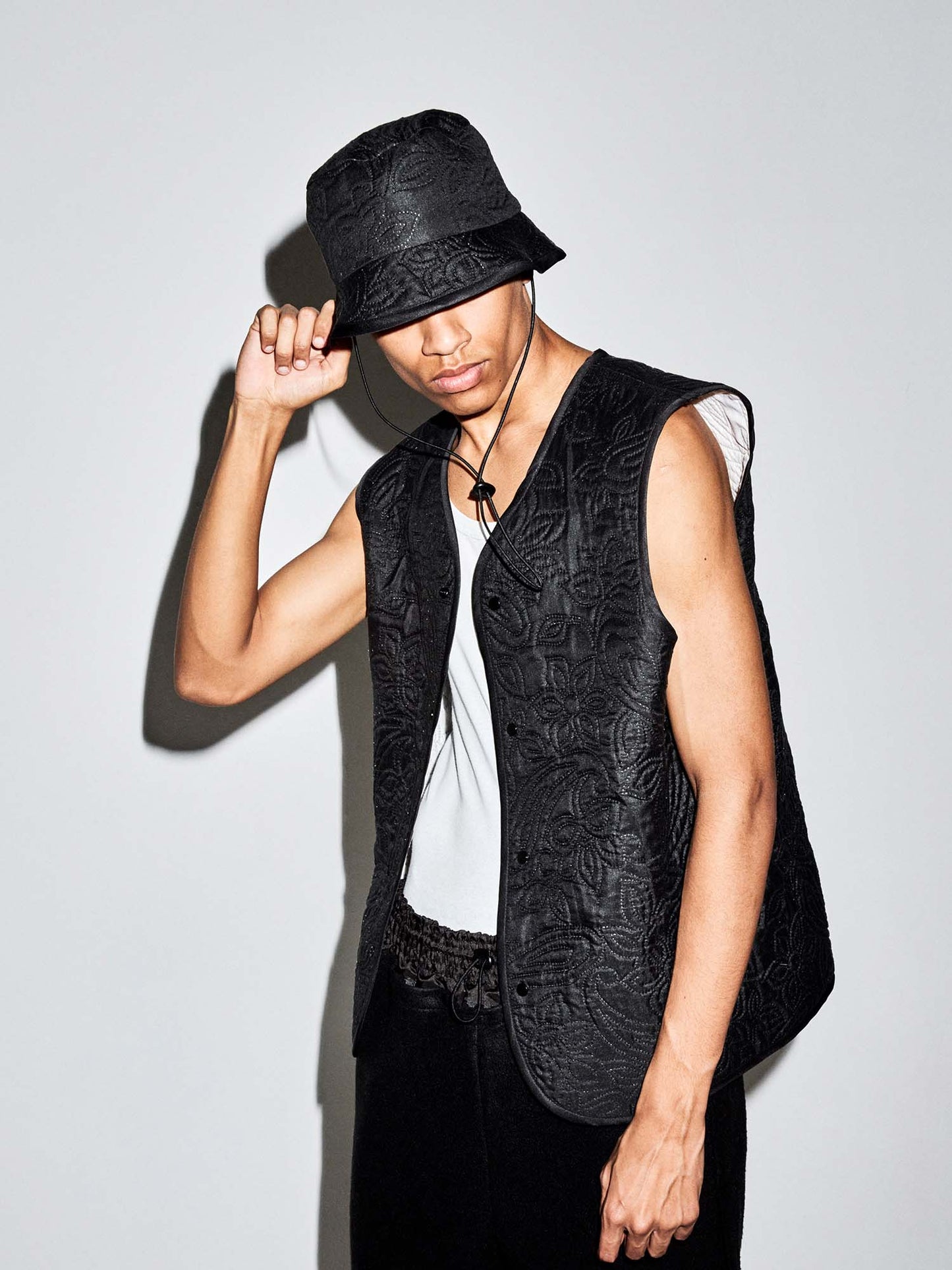 Bucket hat black quilt