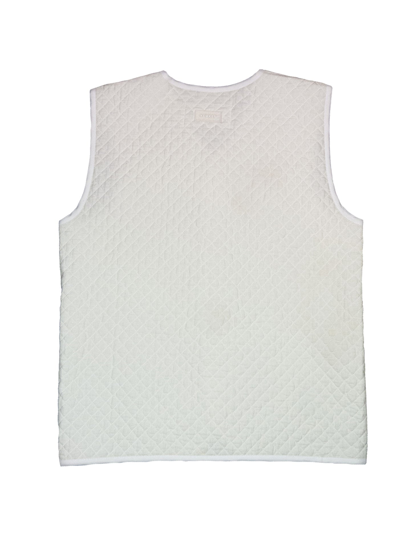 Bodywarmer white quilt diamond S