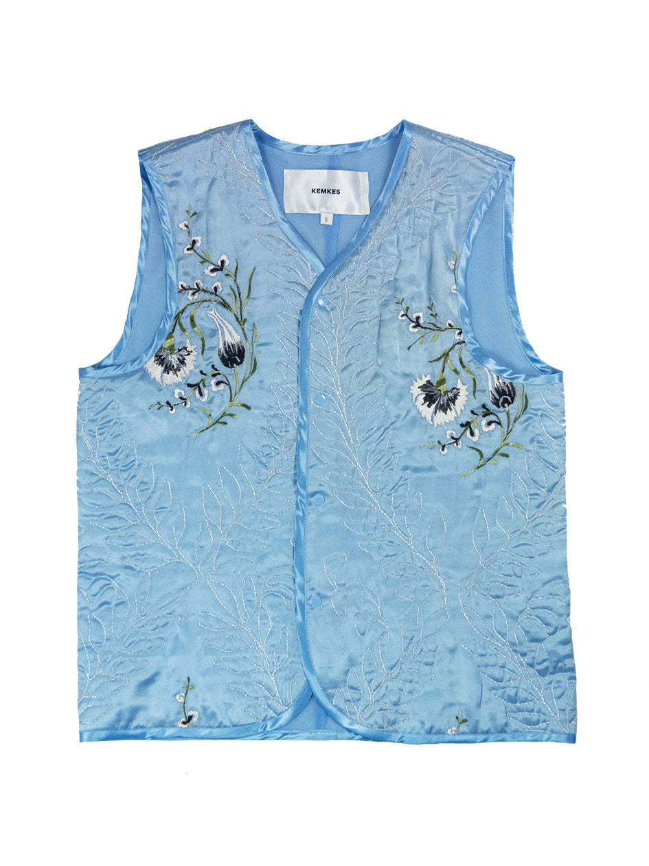 Bodywarmer light blue shine quilt S