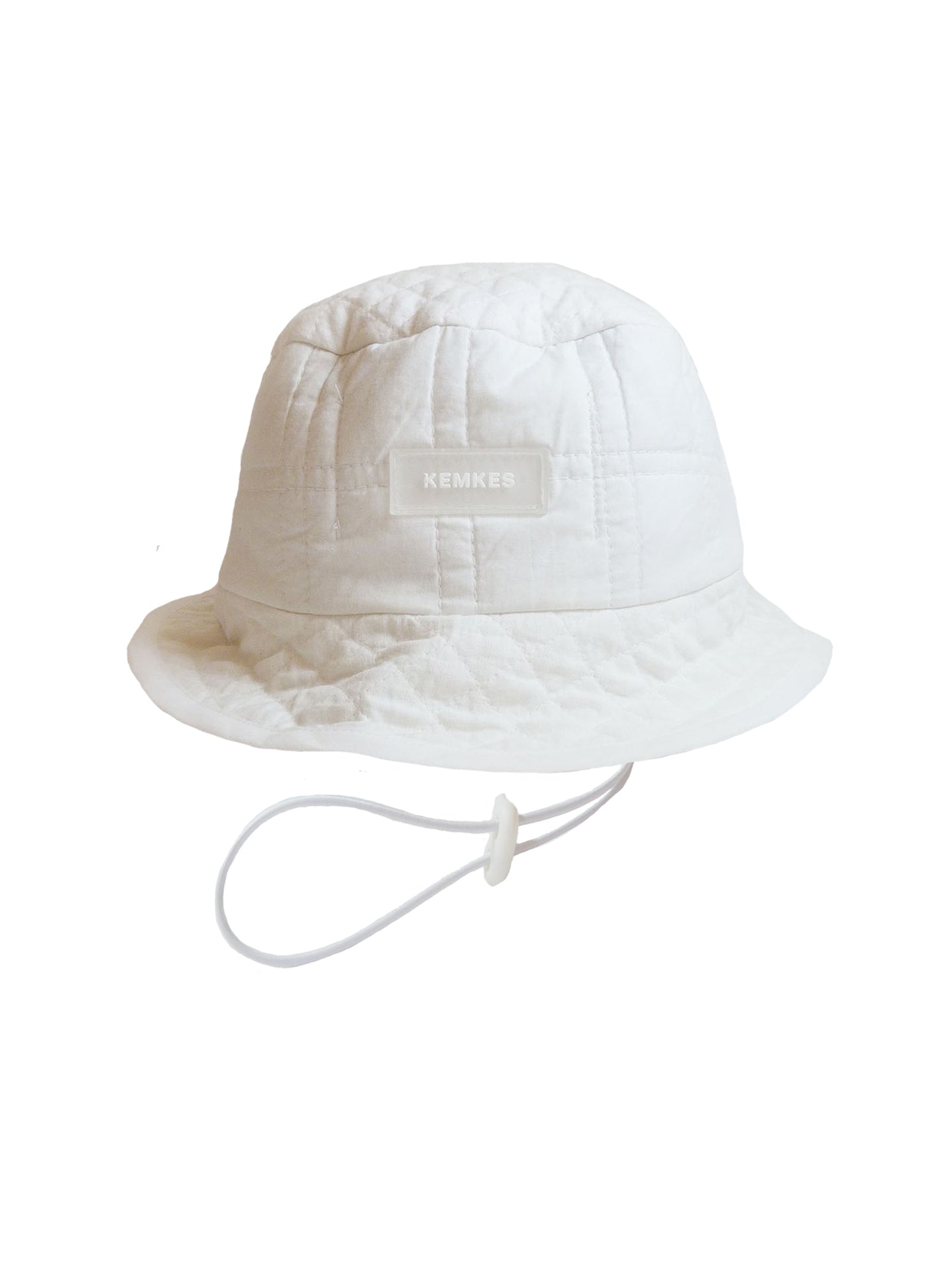 Bucket hat white quilt diamond