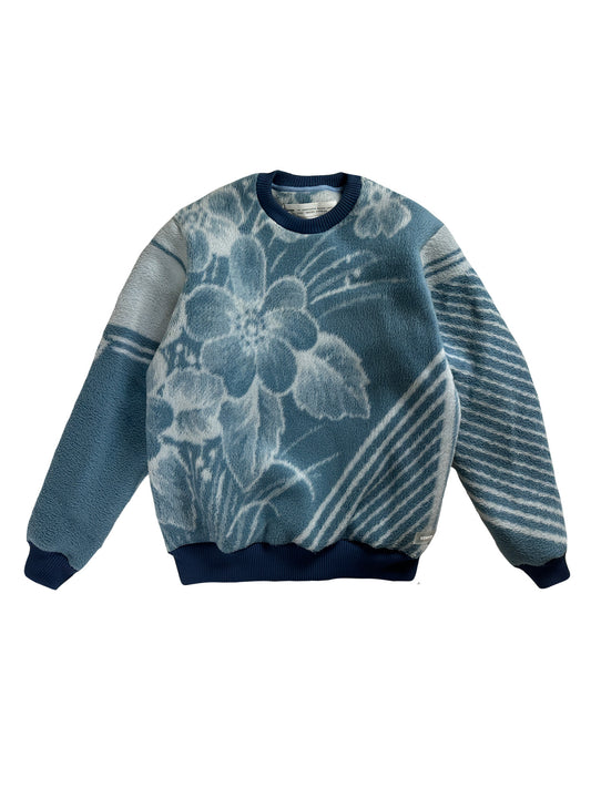 Crewneck fleece - blue pattern