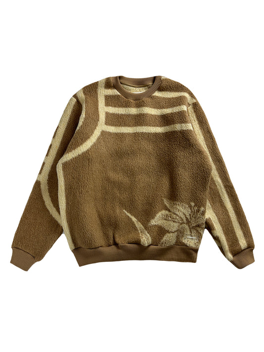 Crewneck fleece - brown pattern