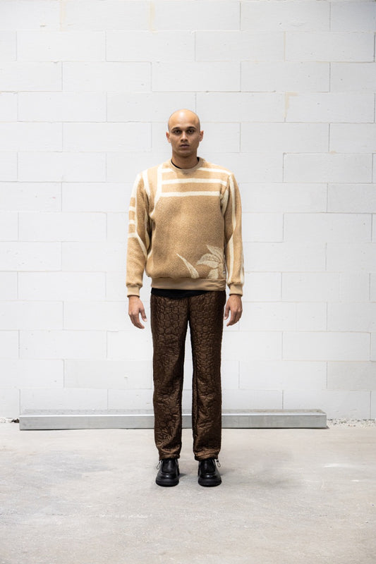 Crewneck fleece - brown pattern
