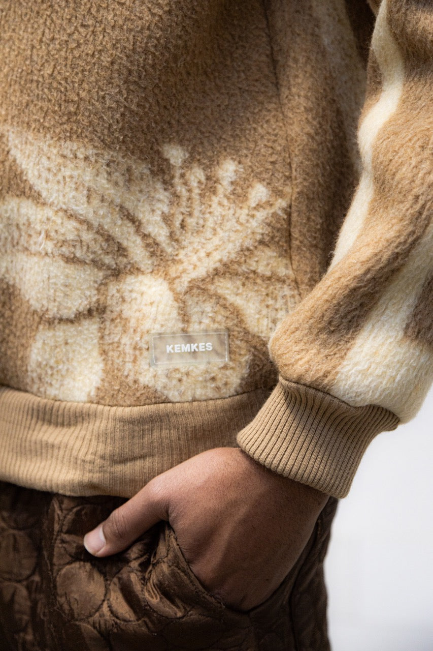 Crewneck fleece - brown pattern