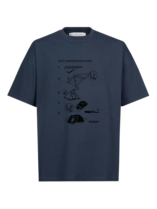 T-shirt tent print - navy