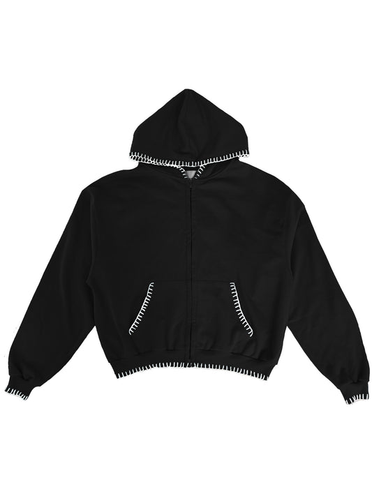 Zip hoodie blanket stitch