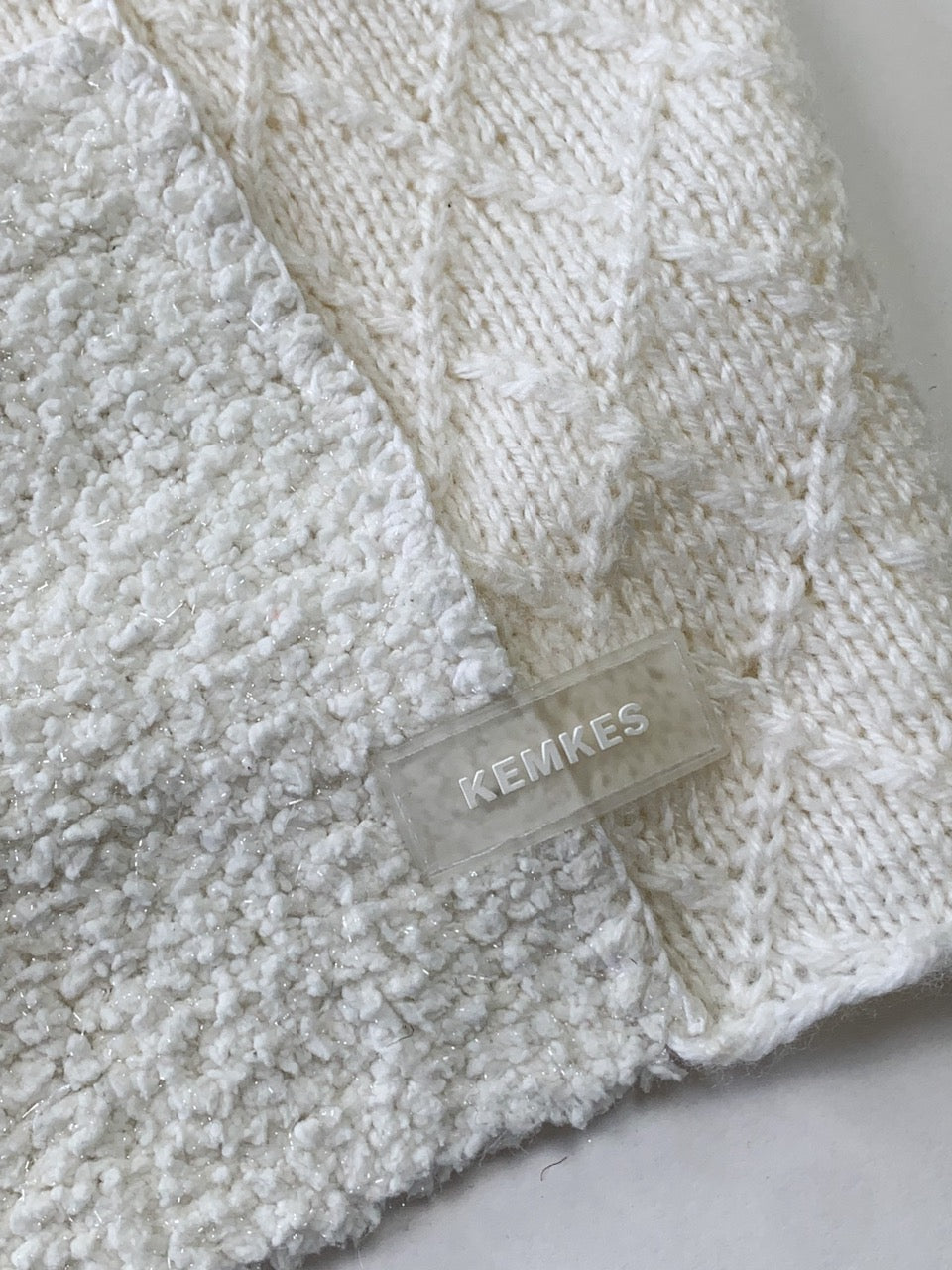 Spencer white patchwork knit