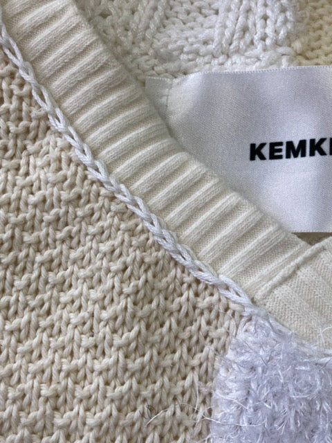 Spencer white patchwork knit