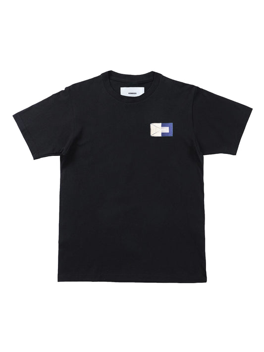 T-shirt black graphic patchwork